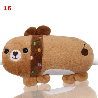 Funny Fleece Durability Chew Molar Toy Cute Pet Dog Cat Plush Squeak Sound Dog Toys Rabbit Frog Shape pet products