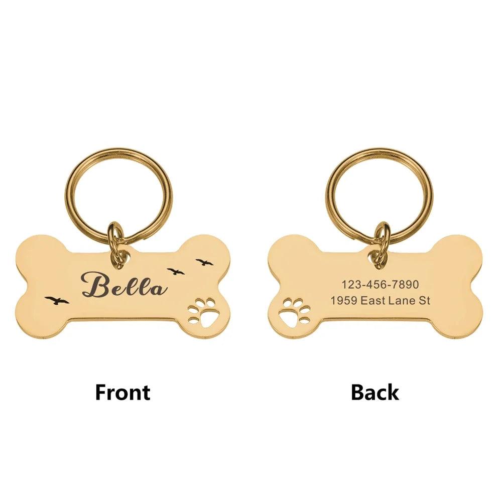 Pendentif Porte-Nom Pour Collier Personnalisé, Chiens et Chats