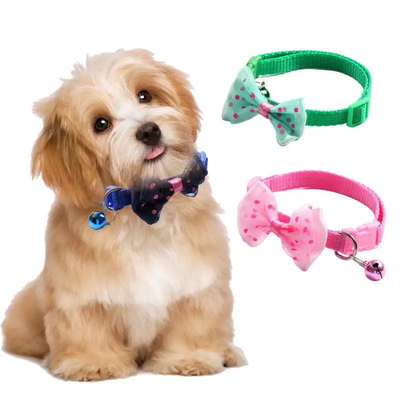 Pet Collar Adjustable Durable Cat Collars Cute Bow Kitten Necklace Soft Bell Puppy Lead Pet Product Dog Supplies Cat Accessories