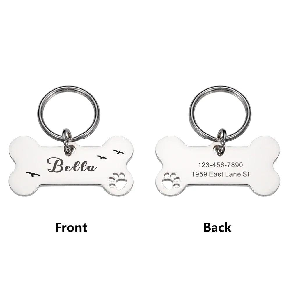 Pendentif Porte-Nom Pour Collier Personnalisé, Chiens et Chats