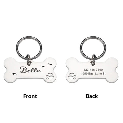 Pendentif Porte-Nom Pour Collier Personnalisé, Chiens et Chats