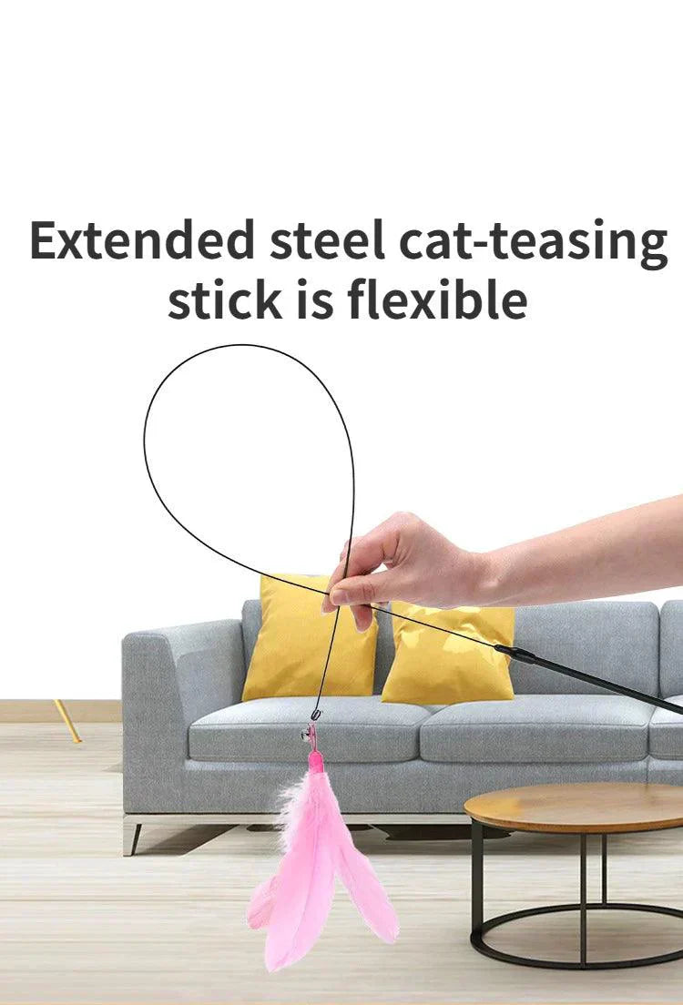 Plumeau Pour Chat, Baguette flexible avec plumes