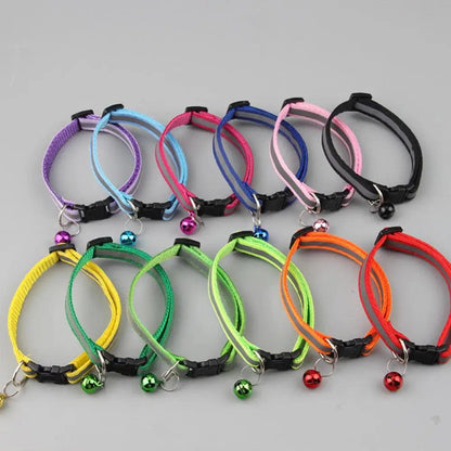 Reflective Breakaway Cat Collar Neck Ring Necklace Bell Pet Supplies Safety Elastic Adjustable Reflective Collar Pet Products