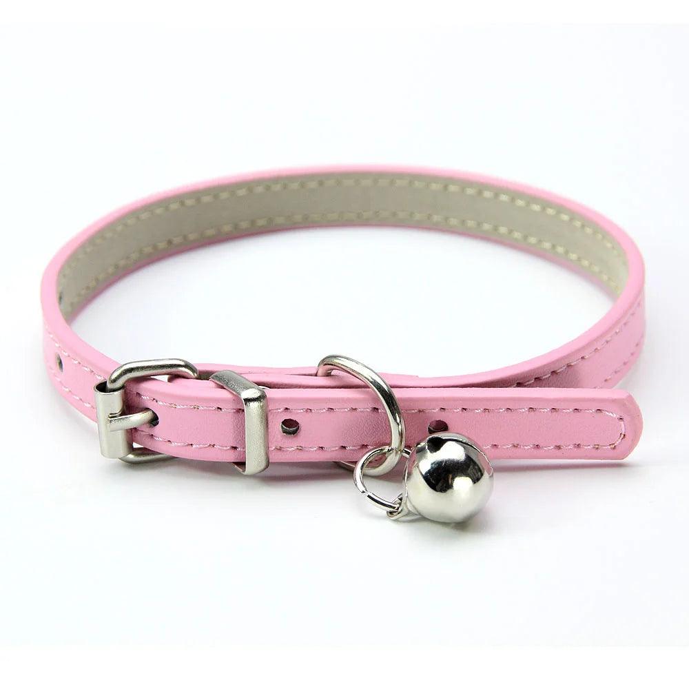 Cute Leather Cat Collar With Bell Safety Puppy Necklace Collars For Cat Small Dog Kitten Chihuahua Accessories Pet Products