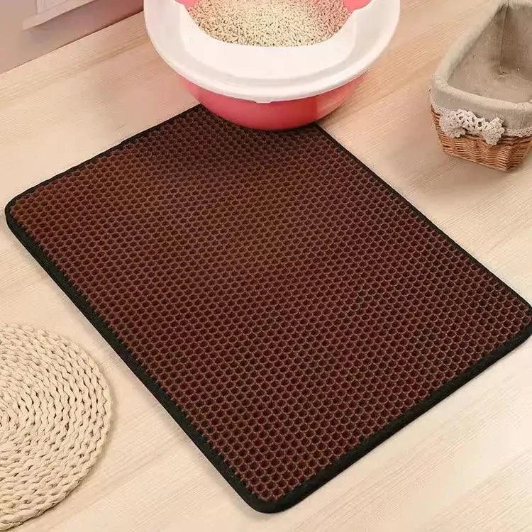 Tapis de litière pour chat double couche antidérapant et imperméable / Tapis de litière pour chat double couche / Fur Wonders