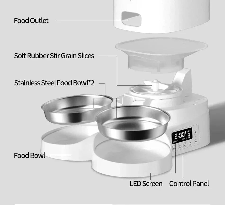 Distributeur Automatique de Croquettes, Rojeco, Capacité de 4L