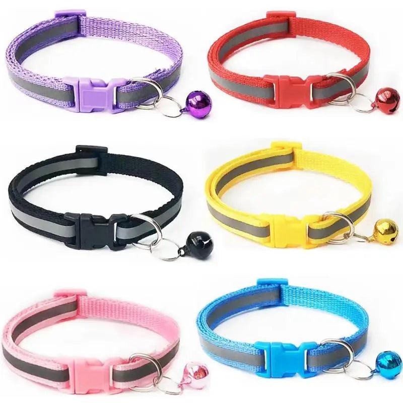 Reflective Breakaway Cat Collar Neck Ring Necklace Bell Pet Supplies Safety Elastic Adjustable Reflective Collar Pet Products