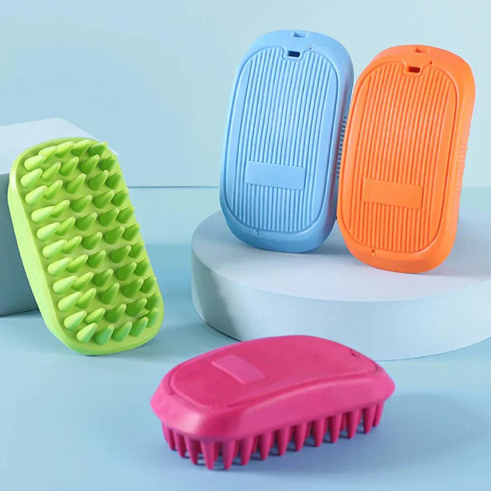 Brosse de bain en silicone, douce et délicate pour chiens