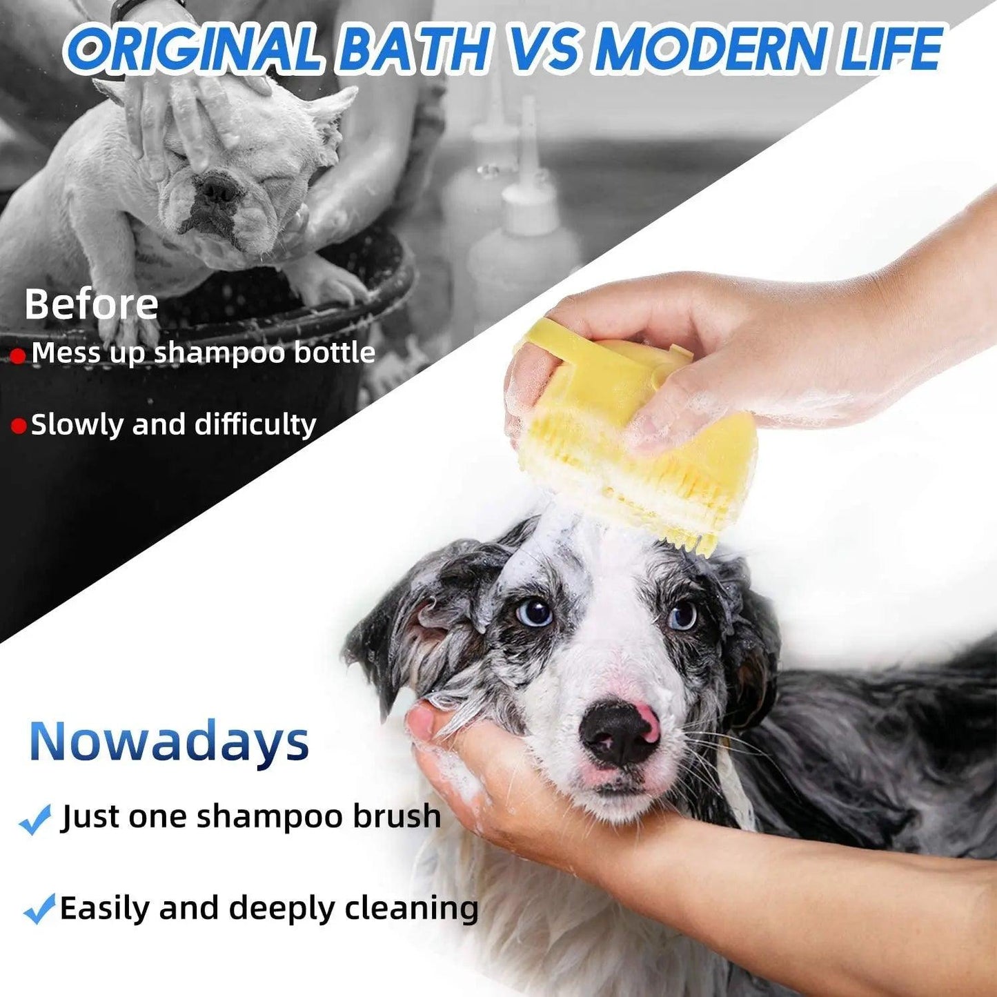 Pet Dog Shampoo Brush 80ml Cat Massage Comb Grooming Scrubber