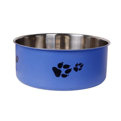 Cartoon Footprint Stainless Steel Pet Dog Bowl Large Capacity Non-slip Cat Feeding Bowl Skidproof Dog Food Water Bowls