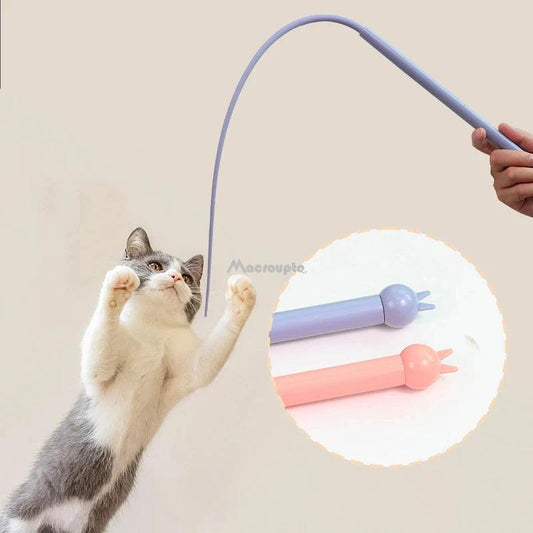 Simulated Mouse Tail Cat Toy Cat Teaser Funny Stick Silicone Long Tail Pet Interactive Toys for Cats Kitten Hunting Pet Products