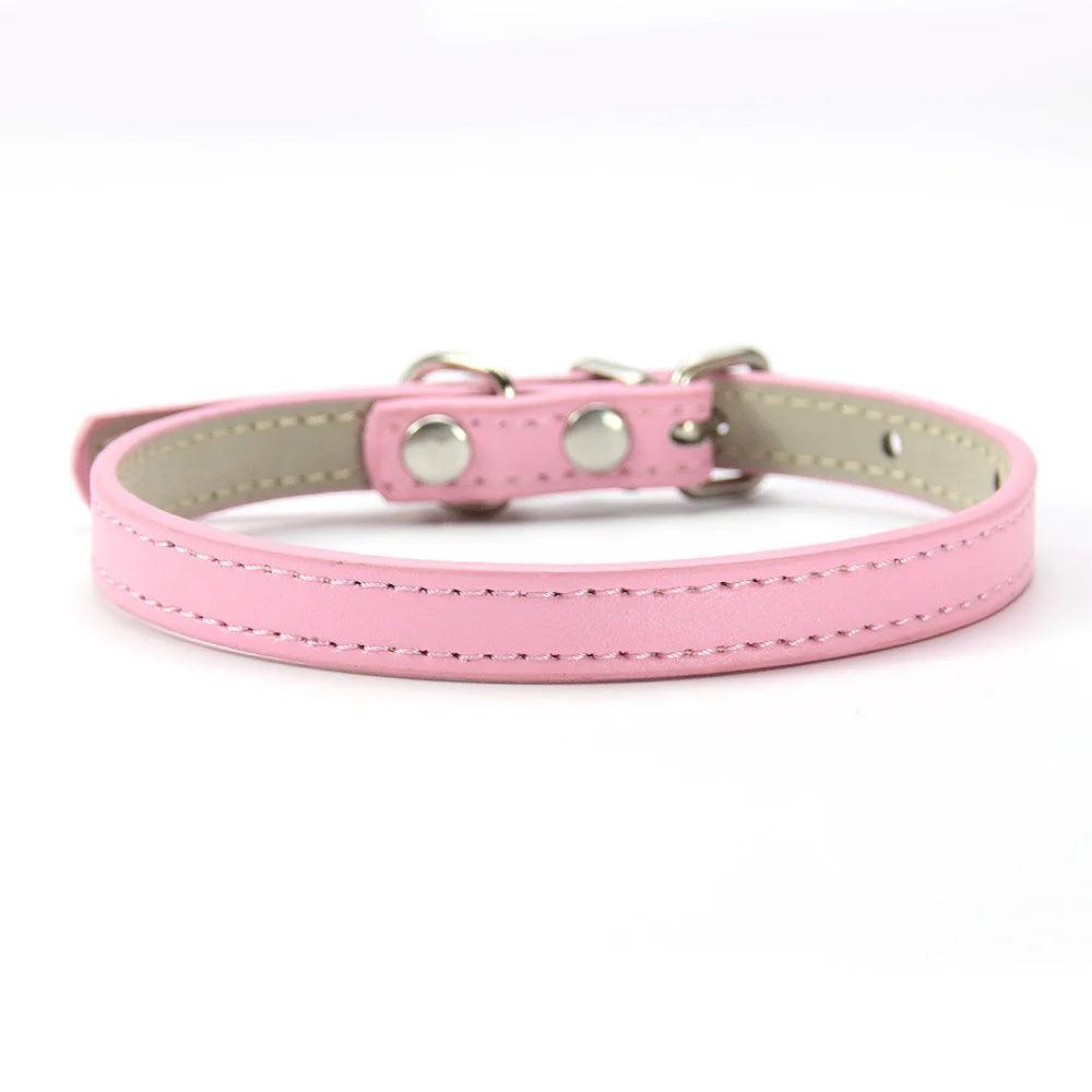 Cute Leather Cat Collar With Bell Safety Puppy Necklace Collars For Cat Small Dog Kitten Chihuahua Accessories Pet Products