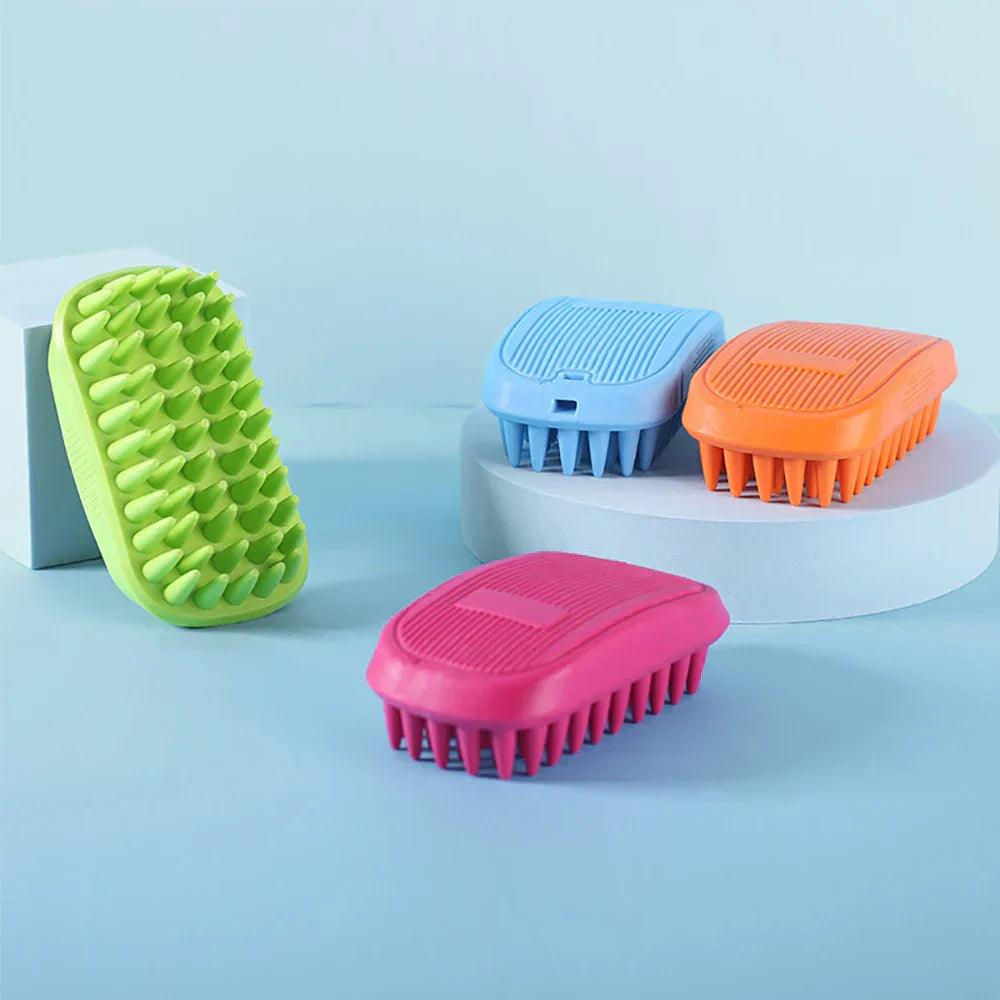 Brosse de bain en silicone, douce et délicate pour chiens