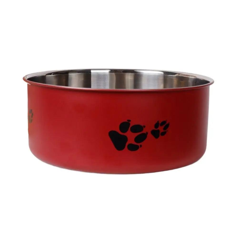 Cartoon Footprint Stainless Steel Pet Dog Bowl Large Capacity Non-slip Cat Feeding Bowl Skidproof Dog Food Water Bowls