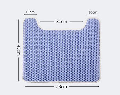 Cat Litter Mat Double Layer Waterproof Urine Proof Trapping Mat Easy to Clean Non-Slip Toilet Pad Cat Scratch Pad Large Foot Pad 