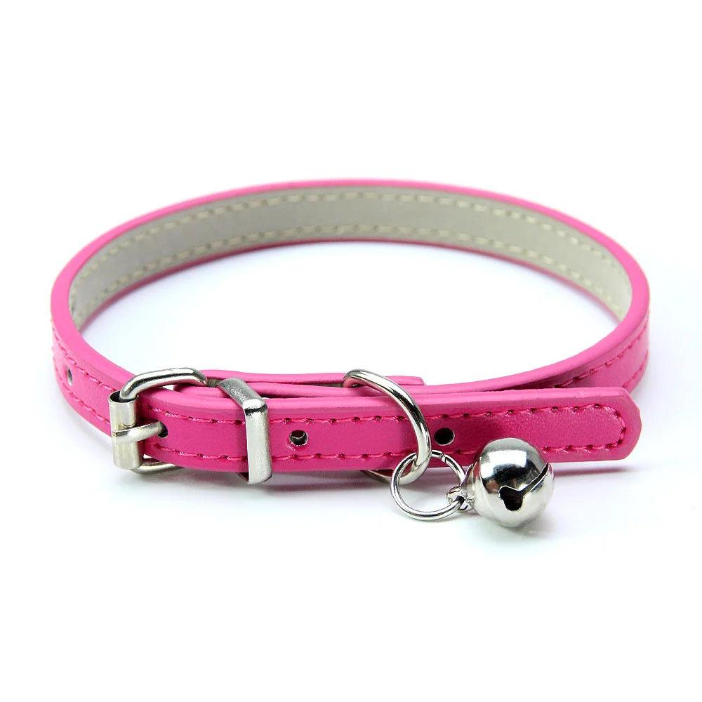 Cute Leather Cat Collar With Bell Safety Puppy Necklace Collars For Cat Small Dog Kitten Chihuahua Accessories Pet Products