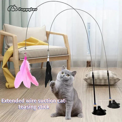 Plumeau Pour Chat, Baguette flexible avec plumes