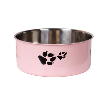 Cartoon Footprint Stainless Steel Pet Dog Bowl Large Capacity Non-slip Cat Feeding Bowl Skidproof Dog Food Water Bowls