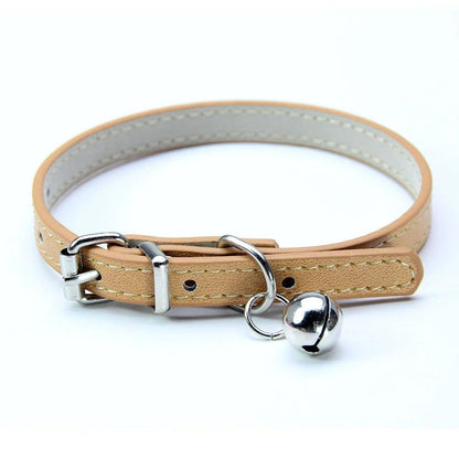 Cute Leather Cat Collar With Bell Safety Puppy Necklace Collars For Cat Small Dog Kitten Chihuahua Accessories Pet Products