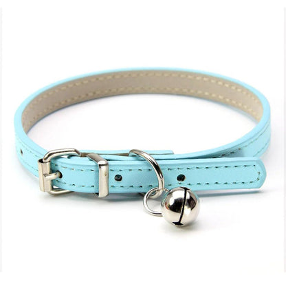 Cute Leather Cat Collar With Bell Safety Puppy Necklace Collars For Cat Small Dog Kitten Chihuahua Accessories Pet Products