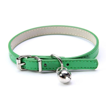 Cute Leather Cat Collar With Bell Safety Puppy Necklace Collars For Cat Small Dog Kitten Chihuahua Accessories Pet Products