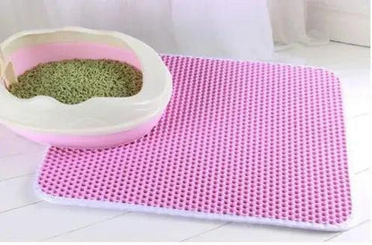 Tapis de litière pour chat double couche antidérapant et imperméable / Tapis de litière pour chat double couche / Fur Wonders