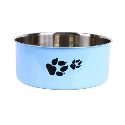 Cartoon Footprint Stainless Steel Pet Dog Bowl Large Capacity Non-slip Cat Feeding Bowl Skidproof Dog Food Water Bowls