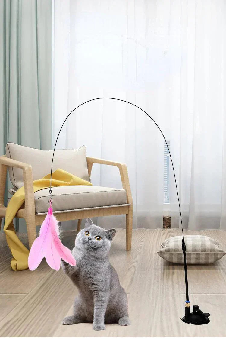 Plumeau Pour Chat, Baguette flexible avec plumes