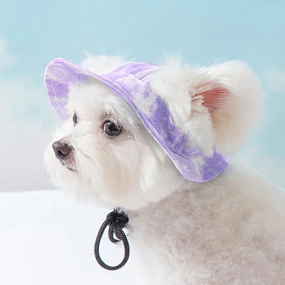 Summer Cat Dog Sunshade Hats Breathable Adjustable Pet Sun Hat for Small Dogs Schnauzer Shih Tzu Puppy Accessories Products