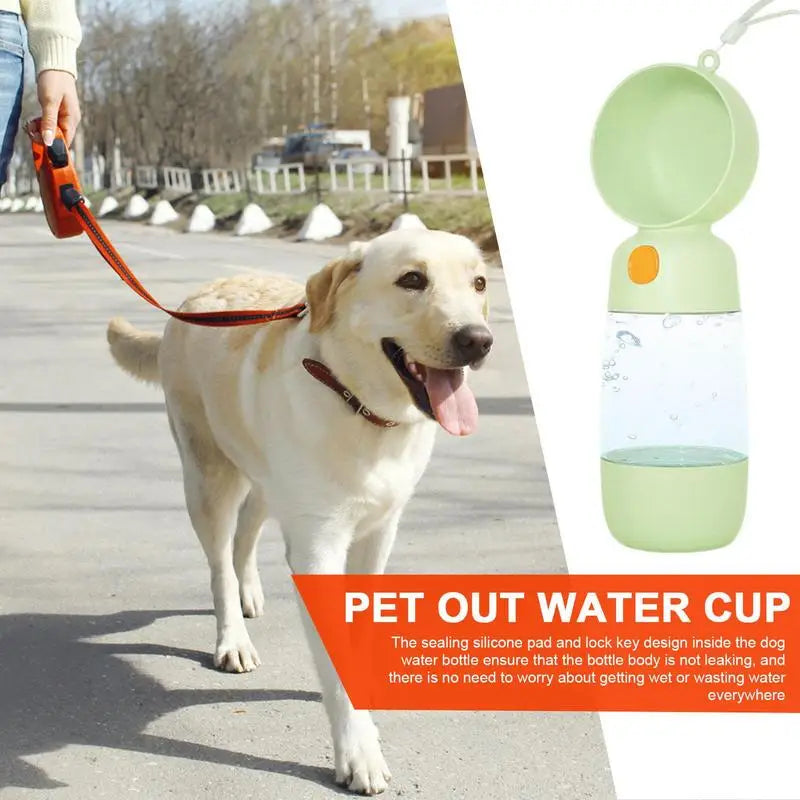 Bouteille d'Eau Portable Pour Chien, Distributeur 2 en 1 Etanche Pour Voyager