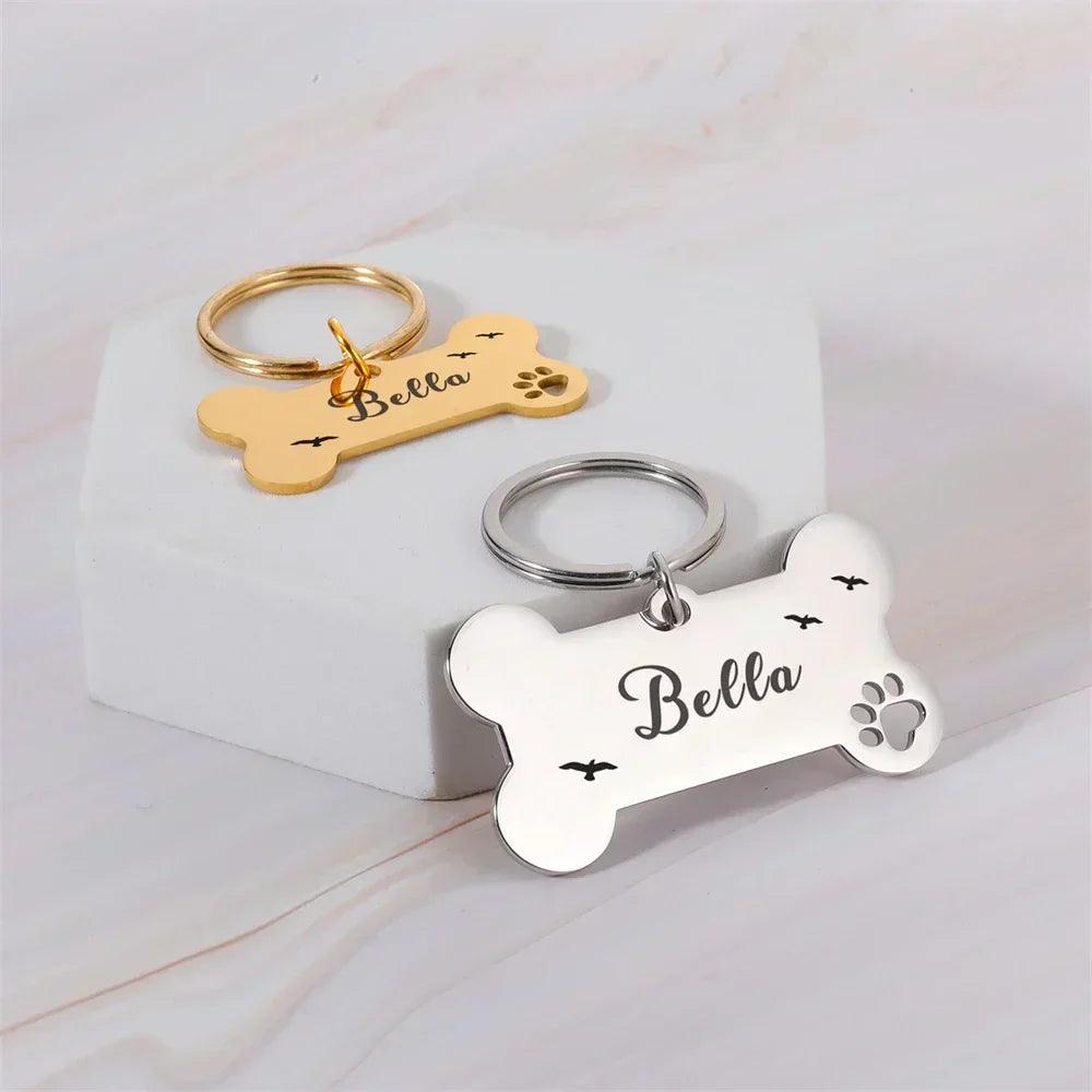 Pendentif Porte-Nom Pour Collier Personnalisé, Chiens et Chats