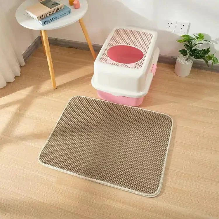 Tapis de litière pour chat double couche antidérapant et imperméable / Tapis de litière pour chat double couche / Fur Wonders