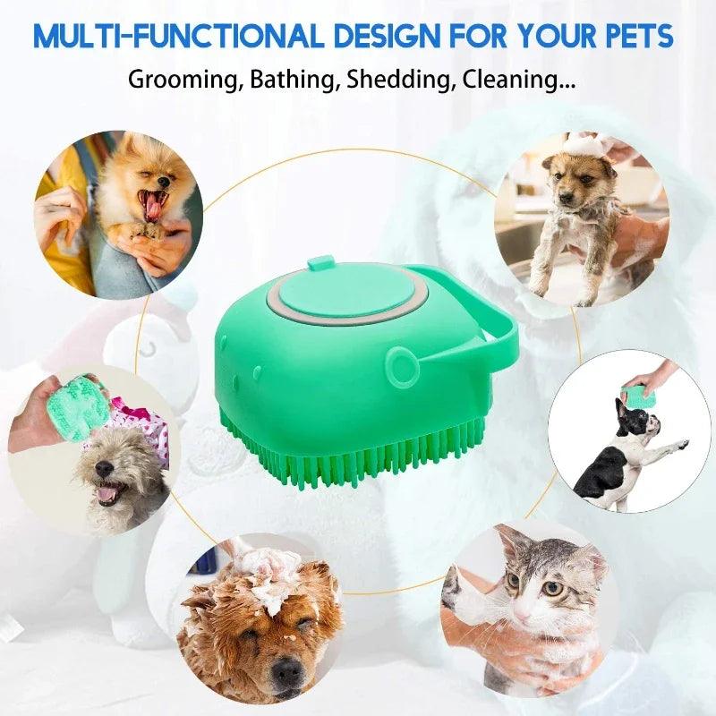 Pet Dog Shampoo Brush 80ml Cat Massage Comb Grooming Scrubber