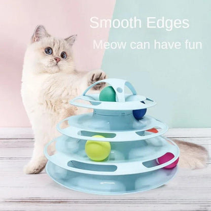 Funny Cat Pet Toy Cat Toys Intelligence Triple Play Disc Cat Toy Balls Ball Toys Pets Pink Blue Green Orange Pet Products