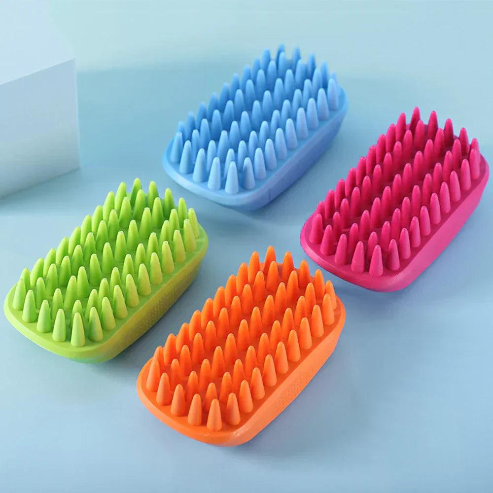 Brosse de bain en silicone, douce et délicate pour chiens